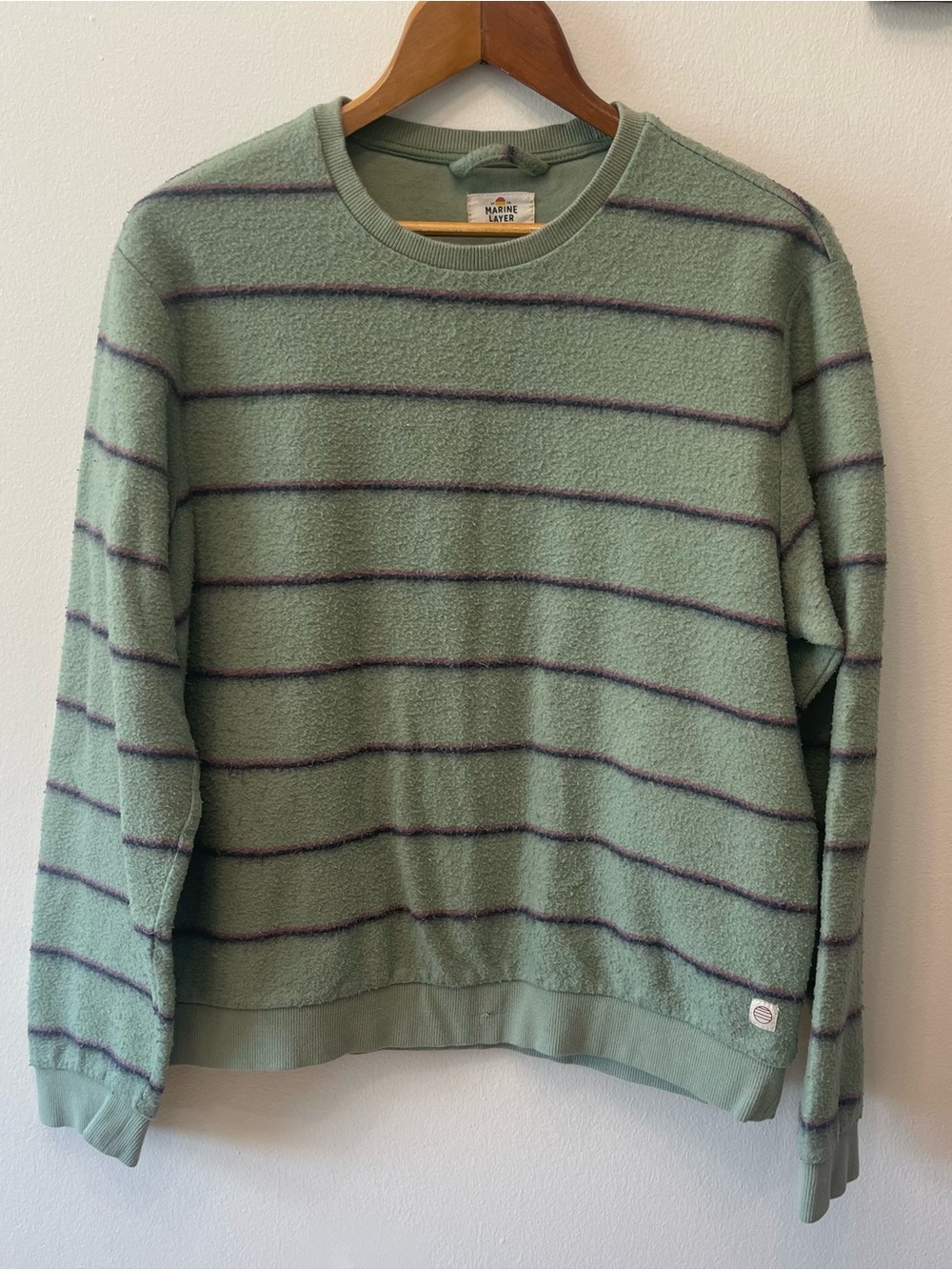 Marine Layer Striped Fleece Sweatshirt M